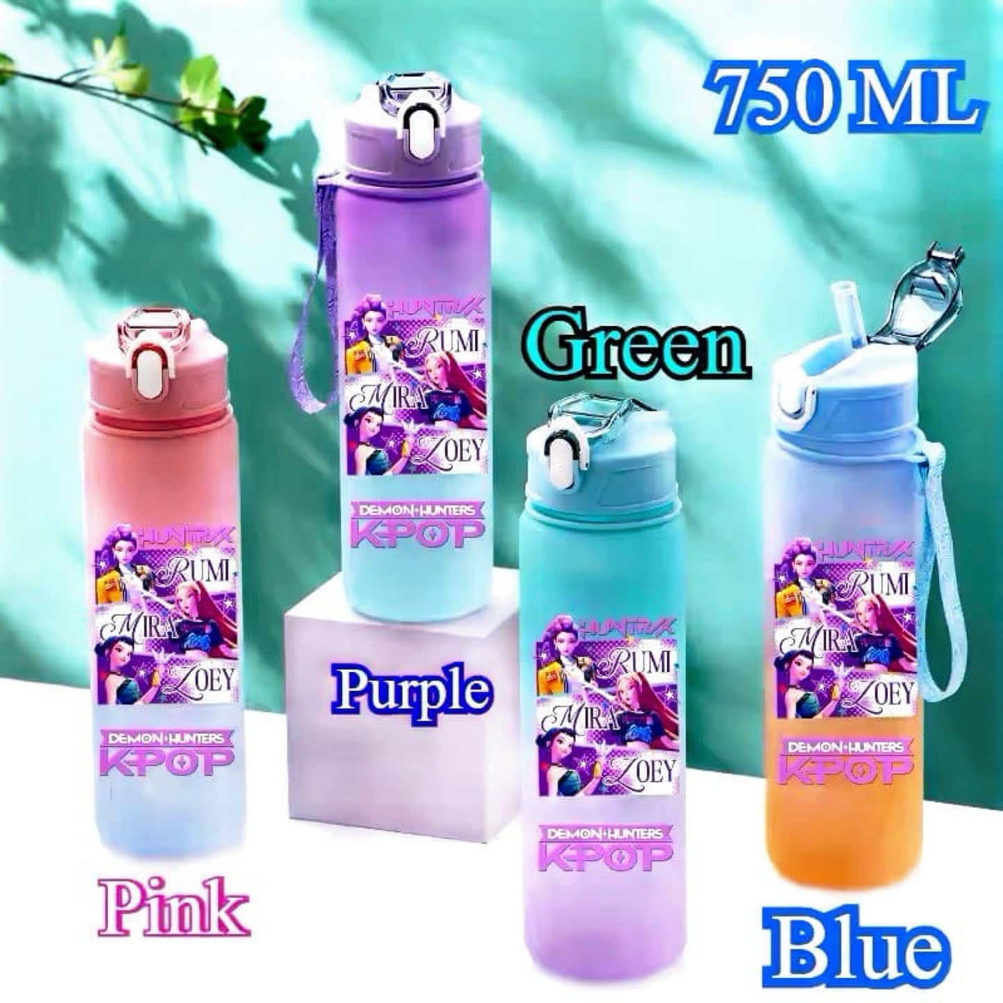 750ML Charm Muse Studio™ x Kpop Demon Hunters HUNTRX Water Bottle