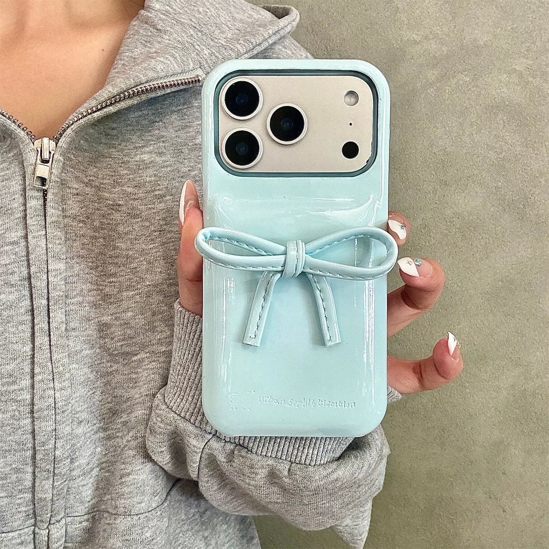 INS Cute Glossy 3D Soap Thin Ribbon Bow Phone Case for Iphone 17 16 15 14 Pro Max Candy Color Silicone Cover Shockproof Shell