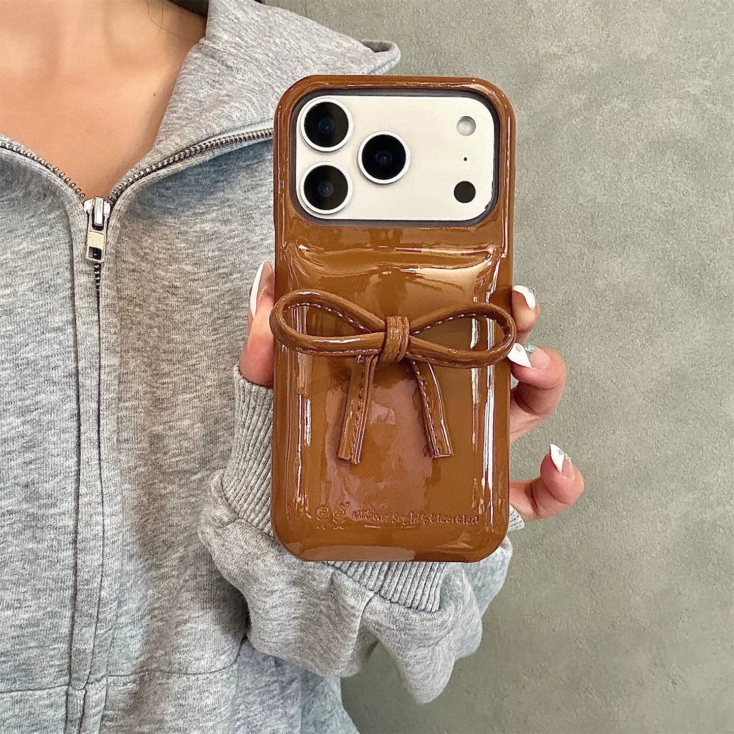 INS Cute Glossy 3D Soap Thin Ribbon Bow Phone Case for Iphone 17 16 15 14 Pro Max Candy Color Silicone Cover Shockproof Shell